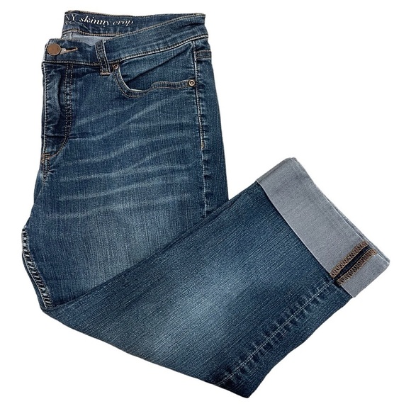 New York & Company Denim - New York & Company Skinny Crop Cuffed Jeans - Size 10